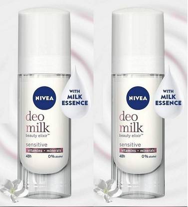 NIVEA DEO MILK SENSITIVE DEODORANT ROLL-ON EACH 40ML Set of 2 Deodorant Roll-on  -  For Women