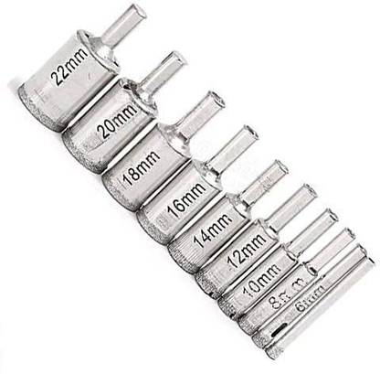 metrotools Glass Hole Saw 10 Pcs 5-22Mm Diamond Hole Saw Drill Bit Set