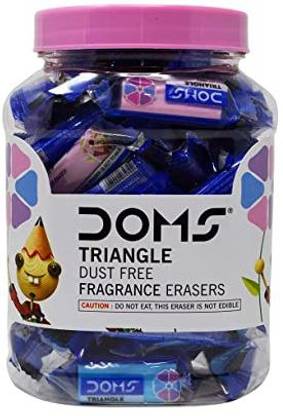 DOMS Triangle Dust Free Fragrance Eraser Jar (50 Non-Toxic Eraser