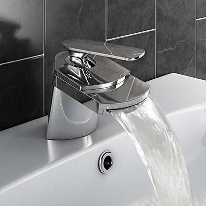 24x7eMall Waterfall Faucet Silver Chrome Waterfall Basin Mixer Light Basin Tap Waterfall Faucet Silver Chrome Waterfall Basin Mixer Light Basin Tap Mixer Faucet