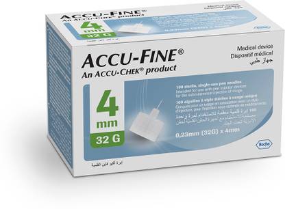 ACCU-CHEK Accu-Fine Insulin Pen Needles – Pack of 100 – (32G) * 4mm Glucometer Lancets