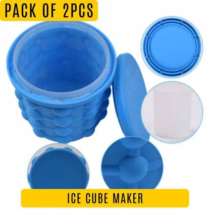 SendFort Silicone Ice Cube Maker Bucket | Ice Cube Tray up to 40 Ice Cubes Blue Silicone Ice Cube Tray