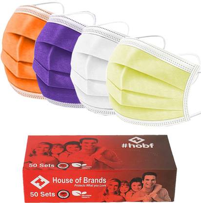 Mango People MP-53-YL,PR,OR,WH Non-Reusable, Non-Washable Surgical Mask