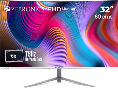 ZEBRONICS 32 inch Curved Full HD VA Panel Wall Mountable Monitor (ZEB -AC32FHD LED)  (Response Time: 8 ms, 75 Hz Refresh Rate)