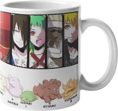 FOKAT Naruto All Tail Beast And Jinchuriki Anime Character Printed Ceramic Coffee Ceramic Coffee Mug