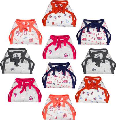 CUTE BABY Born Baby Washable Hosiery Cotton Single Layer Nappies Pack Of 10 (0-6 Months)