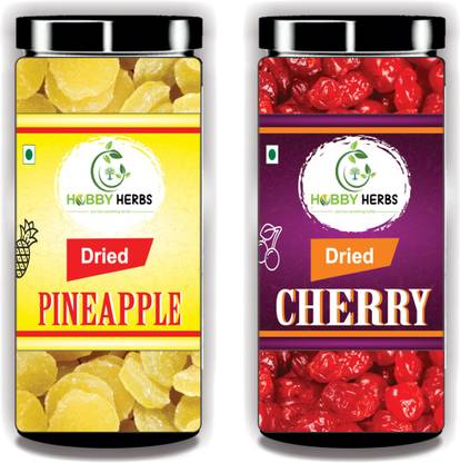 Hobby Herbs Combo of Dried Pineapple & Cherry 200gm For Ice cream , Shakes | Pineapple, Cherries