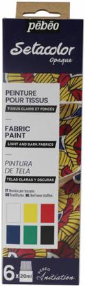 PEBEO Setacolor Opaque Fabric Paint - 6 x 20 ML - Initiation Set