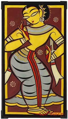 FURNATO | JAMINI ROY Painting Collection – Dancing Yogini - MDF570 Digital Reprint 18 inch x 10 inch Painting