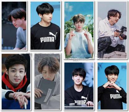 Pack of 8 BTS Jungkook Photo collections| for BTS Army| HD+ Quality (4 x 6 inch cards) (Jungkook) Photographic Paper