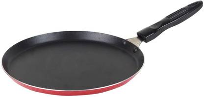 Rol-x Non Stick Dosa Tawa 28cm Large Size with Scrubber and Wooden Spatula Tawa 28 cm diameter with Lid