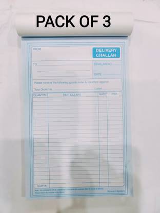 R K SALES Delivery Challan book R K Delivery Challan book 50 Pages Triplicate, Pack of 3 3-Part Record keeping book