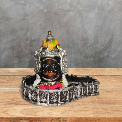 Ishu handi artistic Ujjain Shree Baba Mahakaleshwar Statue I Showpiece God idols I Mahakaal Shivling Decorative Showpiece  -  10 cm