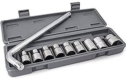 PINZOR 10 pcs tool kit Wrench socket Spanner Set Automobile car & bike Repair Tool Box Socket Set