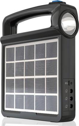 Pick Ur Needs Solar Panel Generator System with Flashlight Outdoor Emergency Light 15 hrs Torch Emergency Light  (Black)