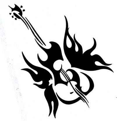 AFH Music Waterproof Black Temporary Body Tattoo Stickers for Men and Women