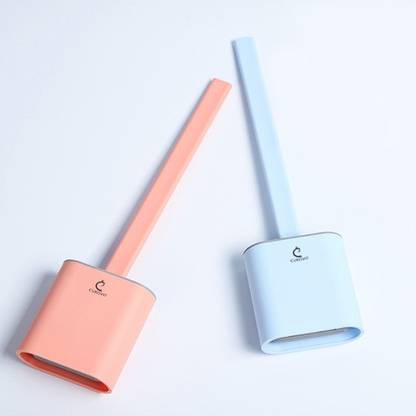CUROVIT ABS Set of 2 Toilet Cleaning Brush & Hang Sticker / Deep Cleaner for Toilet Seat with Holder