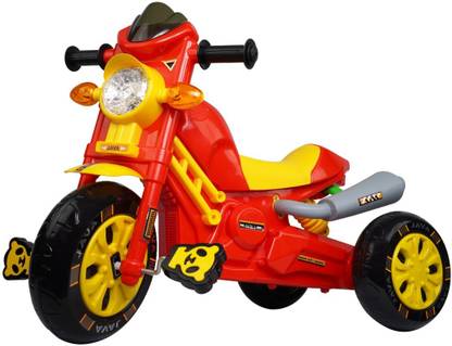 JoyRide Mini Bullet Scooter for Kids Plug & Play with Head Light Cushion Seat RED Java Tricycle Smart Design Ride On Tricycle