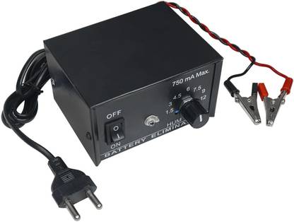 इलेक्ट्रॉनिक स्पाईसेस Battery Eliminator 750mA 0V to 12V Regulated DC Power supply Adaptor charger बैटरी एलिमिनेटर