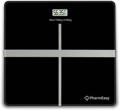 PharmEasy Digital Weight Machine for Body Weight with LCD Display, Hi-Tech Sensors Weighing Scale