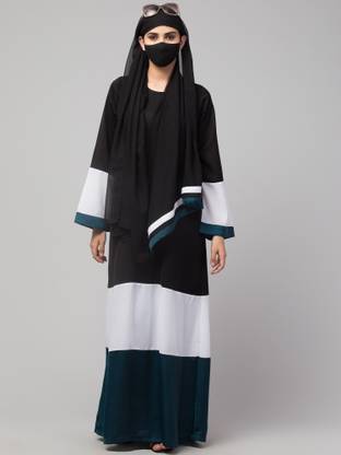 Bashariya Polyester Solid Abaya With Hijab