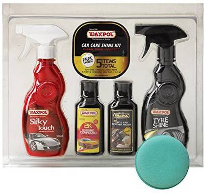 The Waxpol Industries Limited Waxpol Car Care Shine Kit (with Sponge) Combo