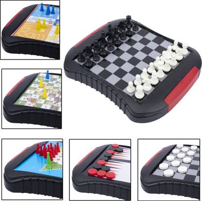 WISHKEY 6 In 1 Magnetic Board Game Combo Set, Classic Chess, Ludo For Kids and Adults Strategy & War Board Game