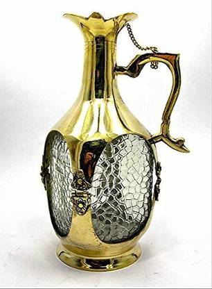 ZTC Vintage Brass Old Monk Bottle | Gift Item | Wine/Whisky/Rum Jug | Home Decor 160 ml Bottle