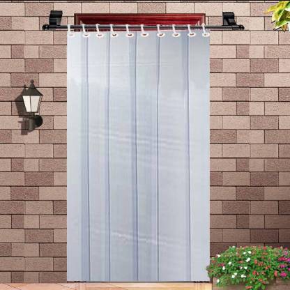 DPA Collection 214 cm (7 ft) PVC Transparent Long Door Curtain Single Curtain