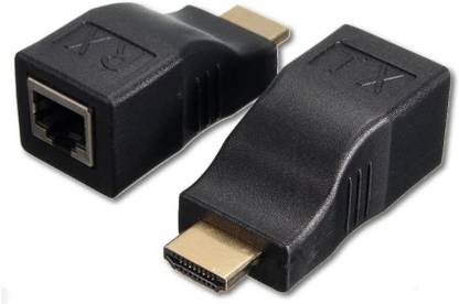 microware HDMI Adapter 0.01 m 30 meter HDMI extender by Cat 6/6E cable, Support HDMI 2.0