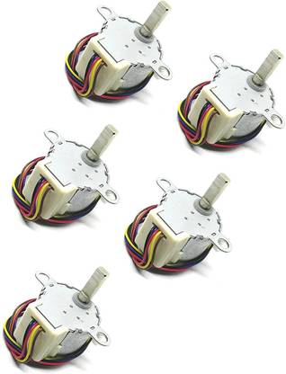 INVENTO 5pcs 12V DC CNC Reducing Stepping Stepper Motor 0.6A 7 Kg-cm 24BYJ48 Silver Automotive Electronic Hobby Kit