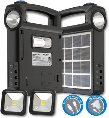 Daily Needs Shop Rechargeable Power Generator with Lamp Lighting Home Solar System Kit 15 hrs Torch Emergency Light