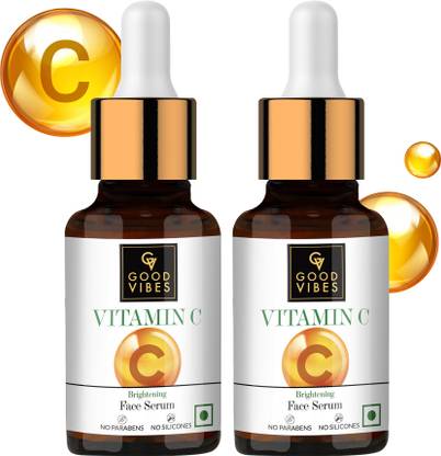 GOOD VIBES Vitamin C Brightening Face Serum (10 ml) - (Pack of 2)