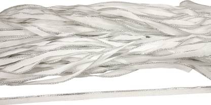 Airtick (90mtr & Width:1cm) Silver Collar Dori Gota Kinari Sarees Suits Lehengas Border for Bridal Dresses Suits Sarees Falls Lehengas Embroidery Designing Embellishing Lace Reel