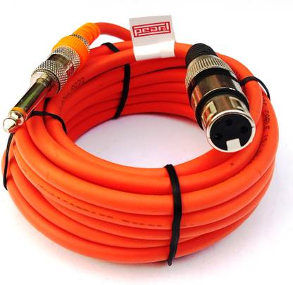 PEARL Microphone Cord 5 Meter | Metal XLR Female Pin - Metal P38 Jack (6.35 MM) | 1 Pcs (Orange), Mic Cable 5 Meter