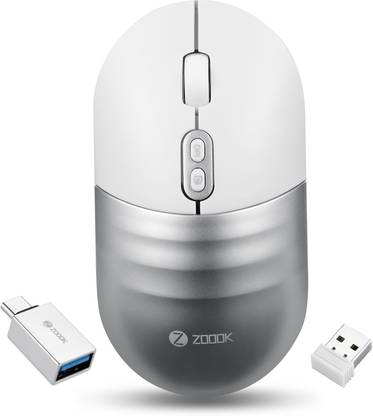 Zoook Jaguar / Rechargeable / 3 Adj. DPI / AutoShut / with Type C Converter Wireless Ambidextrous Optical Mouse