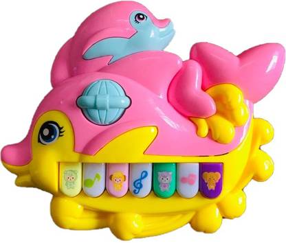 Amazing Dolphin Fish Piano/Keyboard Small Musical Toy with light for Kids Learning toy