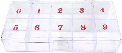 NAILSBAR Professional 10 Space Nail Art Tip Storage Organizer Box Case Clear Color For False Nail Tips