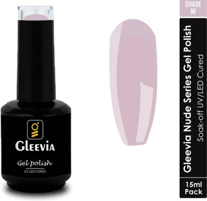 Gleevia UV LED Soak-Off Nude Shade Gel Polish for Professionals 15ml Brush Cap N1 Shade N1