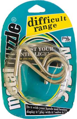 Amazing Metal Puzzle IQ Game Difficult Range Brain Teaser Stress Reliever M- Green