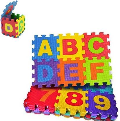 Poktum Puzzle Foam Mat for Kids, Interlocking Learning Alphabet and Number Mat for Kids