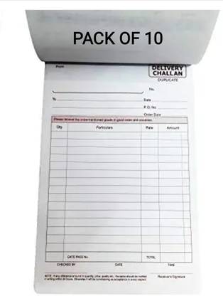 R K SALES Delivery Challan book R K Delivery Challan book, No. 3, 50 Pages Triplicate, Pack of 10 3-Part Record keeping book