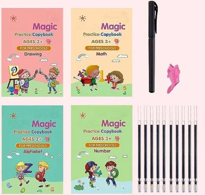 Magical Letter Writing Book Set (4 BOOK 5 REFILE+ 1 PEN)(Reuseable)