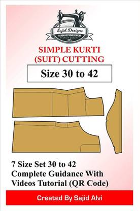 Tailors Simple Kurti(Suit) Paper Cutting Patterns Book 30-42 Set Of 7 Sizes
