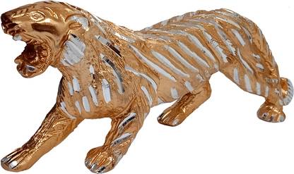 Purpledip Metal Figurine Prowling Tiger: Decorative Wildlife Showpiece Decorative Showpiece  -  8.5 cm