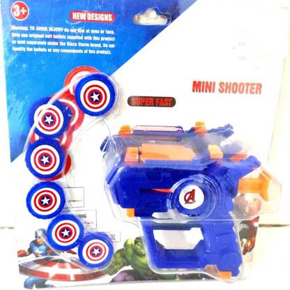chakrika Mini Disc Shooter gun with 6 Super Hero Action Figure Disc Shooter GUN |Ultimat