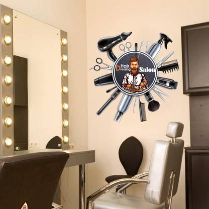 DivineDesigns 51 cm Hair Saloon Boy Self Adhesive Sticker