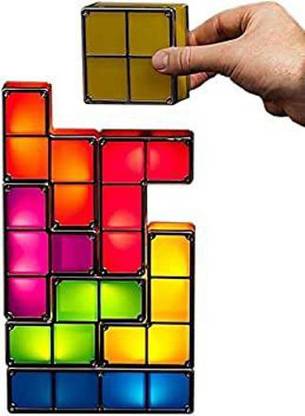CORAL TREE Tetris Stackable Puzzles Toy Light Lamp (Multicolor) Night Lamp