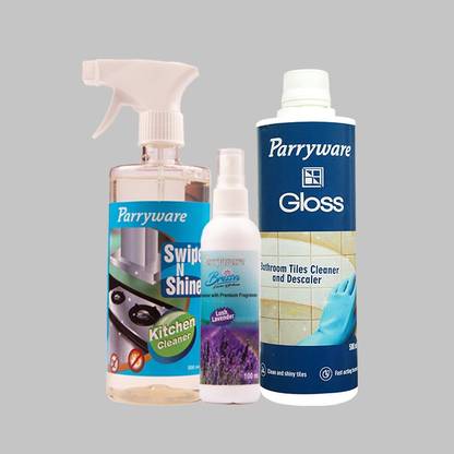 Parryware Swipe N Shine kitchen cleaner 500ml, Gloss Tile cleaner & descaler 500ml- Get Brissa Air Freshener 'Lush Lavender' 100ml FREE