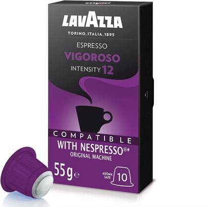 Lavazza Coffee Capsule-Pack of Boxes 10 NCC Espresso Vigoroso Roast & Ground Coffee